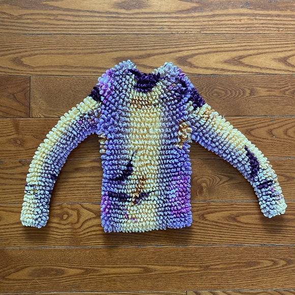 Y2K popcorn/bubble shirt one size pink purple yellow. - Picture 2 of 10